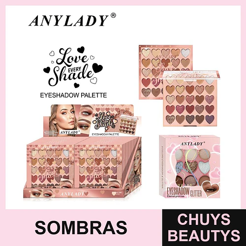 Paleta de Sombras de Ojos ANYLADY Love Every Shade 24 Tonos Corazón - Chuys Beautys | Chuys Beautys