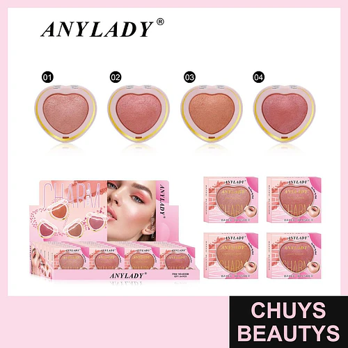 Colorete Horneado Corazón Anylady en Tonos Variados para Rostro - Chuys Beautys | Chuys Beautys