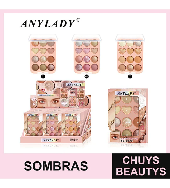 Paleta de Sombras de Ojos ANYLADY Classics Color de 12 Tonos Variados