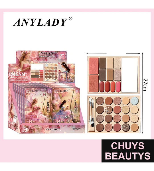 Paleta de Maquillaje Profesional Anylady Fairy Dream Todo en Uno 32 Colores