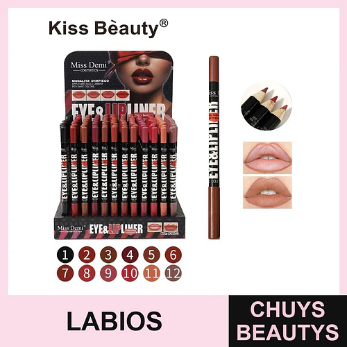 Delineador de Ojos y Labios Kiss Beauty Miss Demi Larga Duración - Chuys Beautys | Chuys Beautys