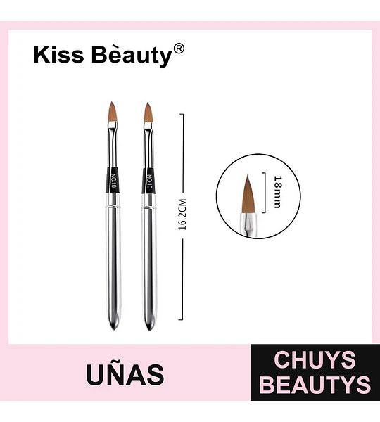Pincel de Acrílico Profesional No. 10 Kiss Bèauty para Uñas Esculpidas
