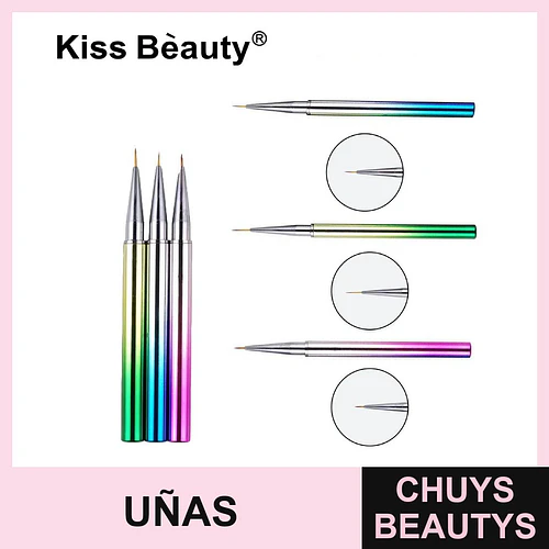 Set de Pinceles Finos para Nail Art Degradado Kiss Bèauty - Chuys Beautys | Chuys Beautys