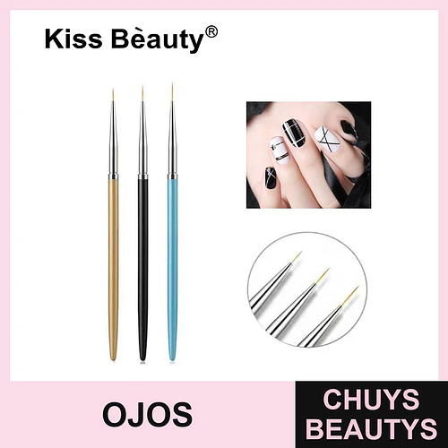 Set de Pinceles Delineadores Finos para Nail Art Kiss Bèauty - Chuys Beautys | Chuys Beautys