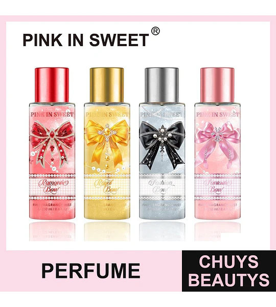 Set de 4 Fragancias Finas PINK IN SWEET Colección Bow 250ml