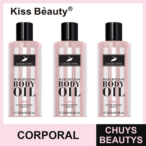Aceite Corporal Ligero Luxury Shine con Complejo de Algodón Kiss Bèauty - Chuys Beautys | Chuys Beautys