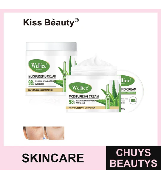 Wellice Crema Hidratante Reparadora con 98% Aminoácidos y Extractos Naturales