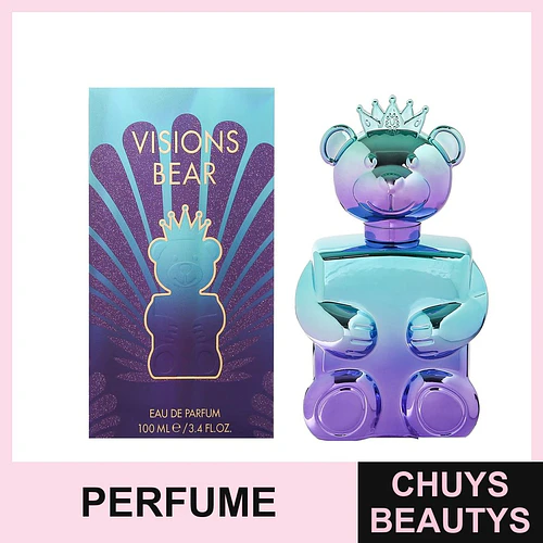 Fragancia Visions Bear Eau de Parfum con diseño de oso y corona - Chuys Beautys | Chuys Beautys
