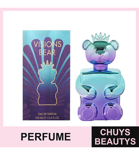 Fragancia Visions Bear Eau de Parfum con diseño de oso y corona
