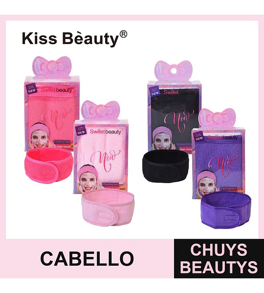 Cinta para el Cabello Suave y Ajustable Kiss Bèauty para Rutinas de Belleza