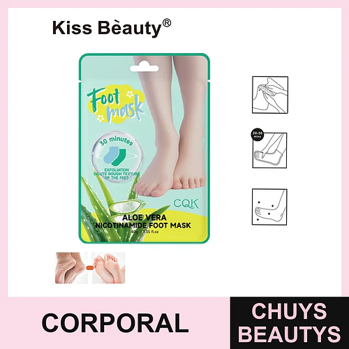 Mascarilla Exfoliante para Pies con Aloe Vera y Nicotinamida Kiss Bèauty - Chuys Beautys | Chuys Beautys