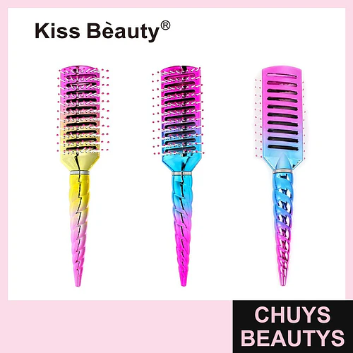 Set de Cepillos de Pelo Ventilados Iridescentes Kiss Bèauty Diseño Unicornio - Chuys Beautys | Chuys Beautys