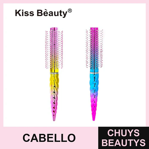 Cepillo Redondo Moldeador para Cabello con Mango Iridiscente Kiss Bèauty - Chuys Beautys | Chuys Beautys