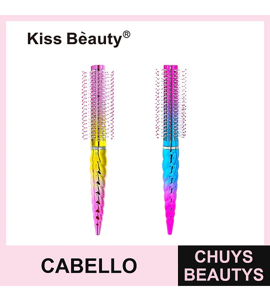 Cepillo Redondo Moldeador para Cabello con Mango Iridiscente Kiss Bèauty