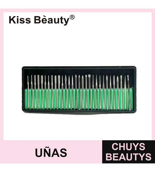 Set de Fresas de Diamante para Torno de Uñas Kiss Bèauty Profesional