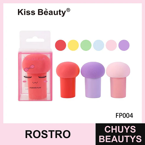 Esponja aplicadora de maquillaje tipo hongo Kiss Bèauty para polvo y base - Chuys Beautys | Chuys Beautys