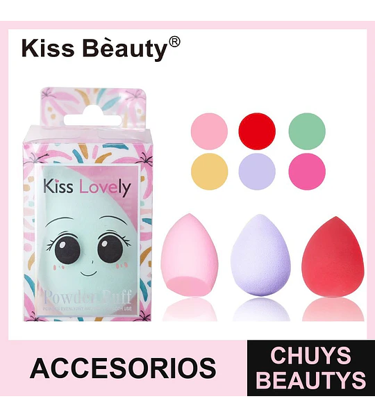 Esponjas de Maquillaje Suaves Kiss Bèauty para Aplicación Uniforme