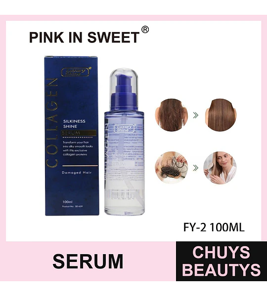 Serum capilar de colágeno Pink In Sweet para brillo y sedosidad en cabello dañado