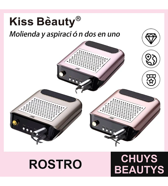 Pulidor de Uñas Eléctrico con Aspirador de Polvo 2 en 1 Kiss Bèauty