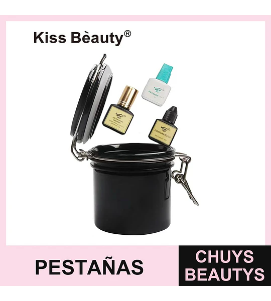 Contenedor hermético para adhesivos de extensiones de pestañas Kiss Bèauty