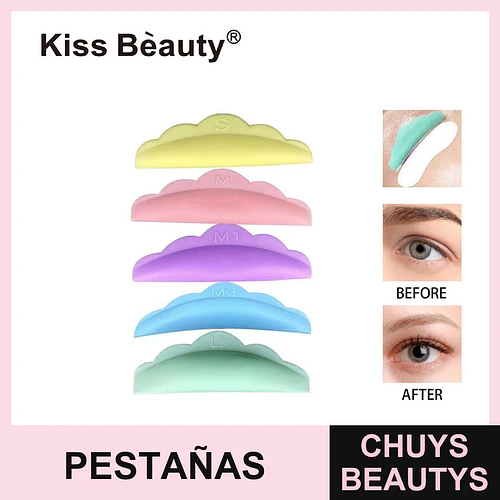 Almohadillas de silicona para lifting de pestañas Kiss Bèauty 5 tamaños - Chuys Beautys | Chuys Beautys