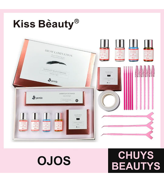 Kit profesional de laminado de cejas Kiss Beauty para efecto 'Super Hot Wild Eyebrows'