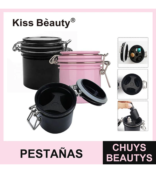 Contenedor Hermético Kiss Bèauty para Adhesivos de Pestañas y Productos de Belleza