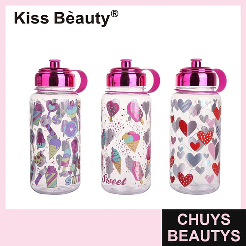 Botella de Agua Reutilizable con Diseños Variados Kiss Bèauty - Chuys Beautys | Chuys Beautys
