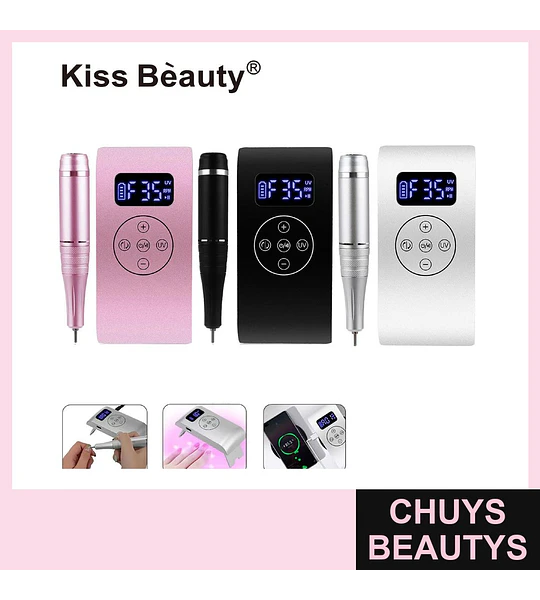 Lima eléctrica profesional Kiss Bèauty JF-601 con UV y función power bank