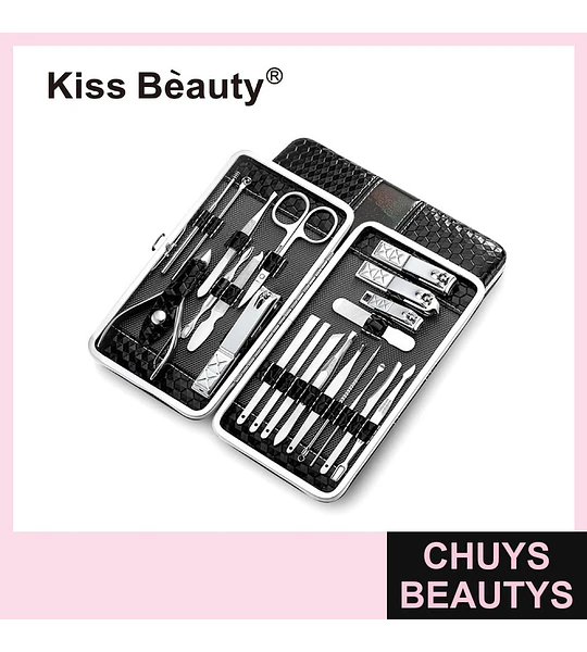Set de Manicura y Pedicura Profesional de Acero Inoxidable Kiss Bèauty JRG-001