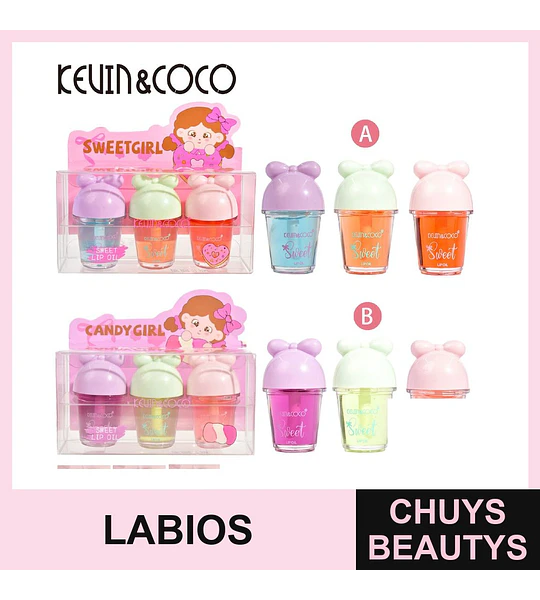 Aceite Labial Hidratante Sweet Lip Oil KEVIN&COCO con Diseño Encantador