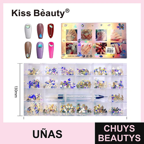 Kit de Decoración de Uñas con Cristales AB Surtidos Kiss Bèauty - Chuys Beautys | Chuys Beautys