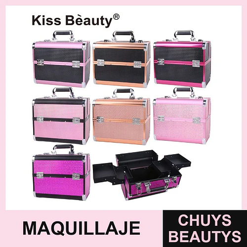 Estuche Organizador de Maquillaje Profesional Kiss Bèauty con Múltiples Compartimentos y Diseño Elegante - Chuys Beautys | Chuys Beautys