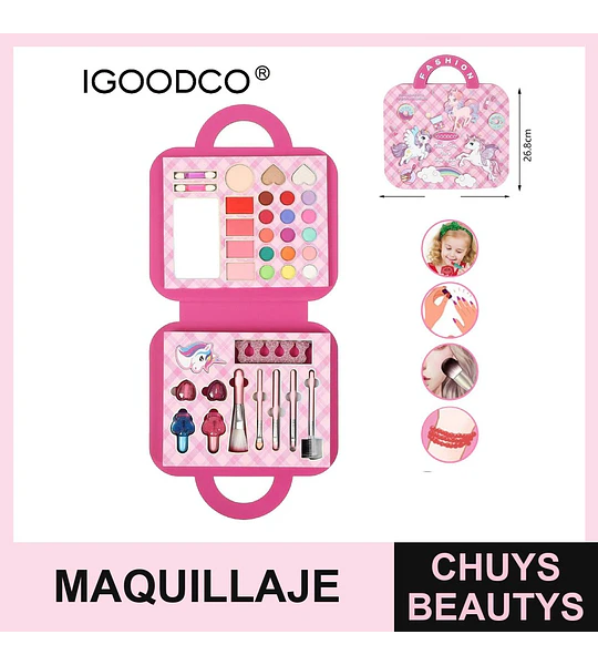 Set de Maquillaje Infantil Completo Unicornio IGOODCO 72 Piezas