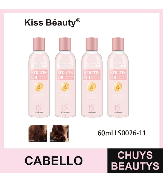 Aceite capilar pulidor con Keratina para brillo y suavidad Kiss Bèauty