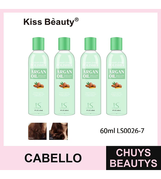 Aceite Pulidor Capilar con Argán para Brillo y Suavidad Kiss Beauty