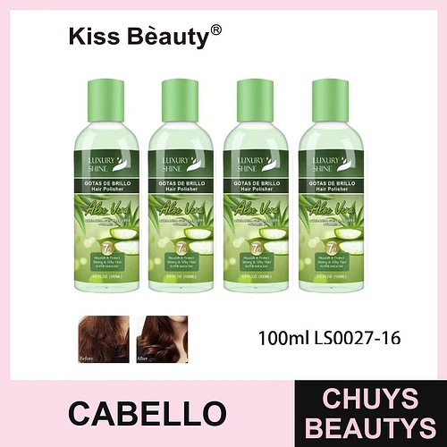 Gotas de Brillo Capilar Suavizante con Aloe Vera Kiss Bèauty - Chuys Beautys | Chuys Beautys