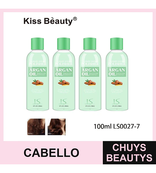 Aceite Pulidor Capilar con Argán para Brillo y Suavidad Kiss Bèauty