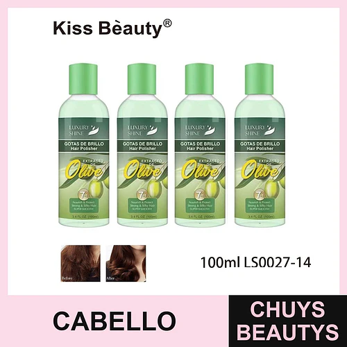 Pulidor Capilar Gotas de Brillo con Extracto de Oliva Kiss Beauty - Chuys Beautys | Chuys Beautys