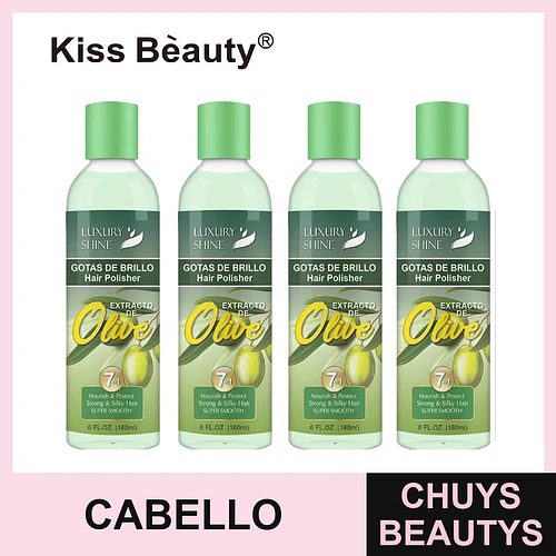 Pulidor Capilar Gotas de Brillo con Extracto de Oliva Kiss Bèauty - Chuys Beautys | Chuys Beautys