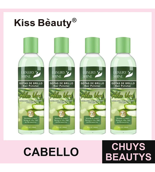 Pulidor Capilar Gotas de Brillo Kiss Beauty con Aloe Vera y Queratina