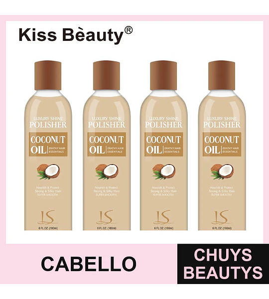 Pulidor Capilar Kiss Beauty Luxury Shine con Aceite de Coco 180ml