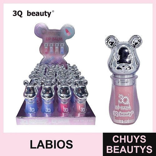 Bálsamo labial brillante 3Q Beauty con diseño de oso - Chuys Beautys | Chuys Beautys