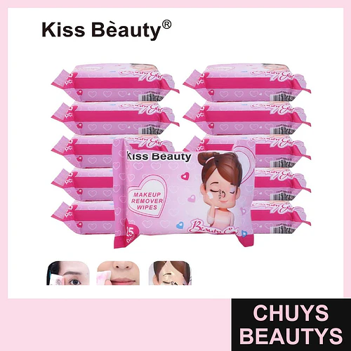 Toallitas Desmaquillantes Suaves Kiss Beauty Pack 144 Unidades - Chuys Beautys | Chuys Beautys