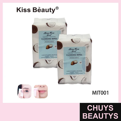 Toallitas Desmaquillantes Suavizantes Kiss Beauty con Agua de Coco - Chuys Beautys | Chuys Beautys