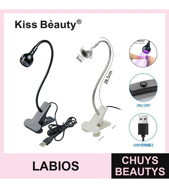 Lámpara UV LED flexible con clip Kiss Bèauty para secado de uñas de gel
