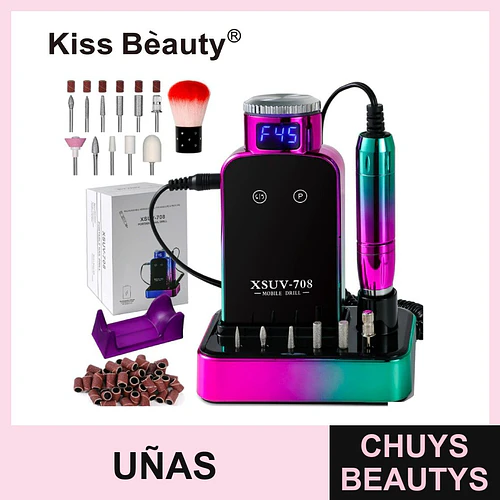 Taladro Eléctrico Portátil para Uñas Kiss Bèauty XSUV-708 con Accesorios - Chuys Beautys | Chuys Beautys