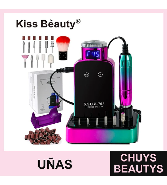Taladro Eléctrico Portátil para Uñas Kiss Bèauty XSUV-708 con Accesorios