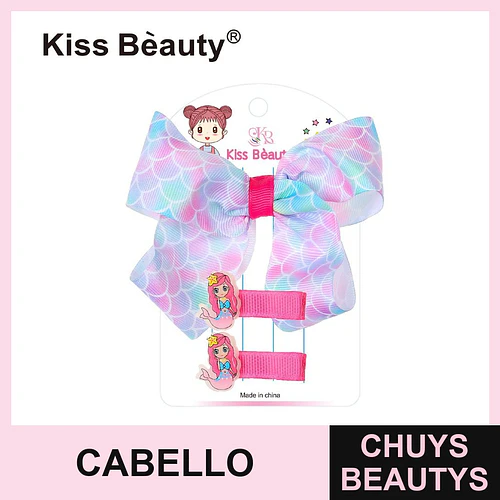 Set de Accesorios para el Cabello con Lazo de Sirena y Pinzas Kiss Bèauty - Chuys Beautys | Chuys Beautys