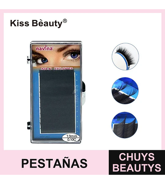 Pestañas de Seda Navina 13mm 0.10C para Volumen Natural